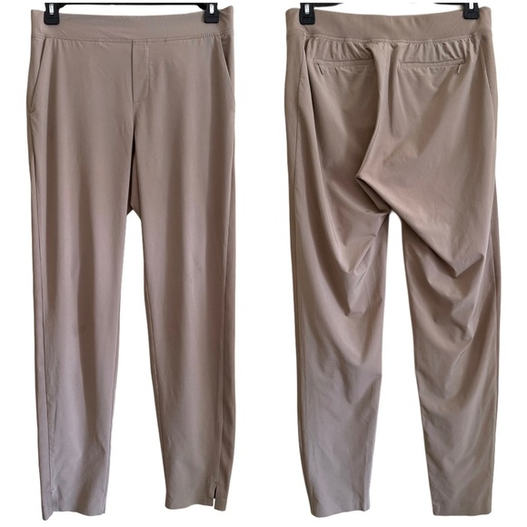 ATHLETA Athleisure Outdoor Lightweight Stretchy Neutral Brooklyn Ankle Pants 10T - Picture 1 of 8